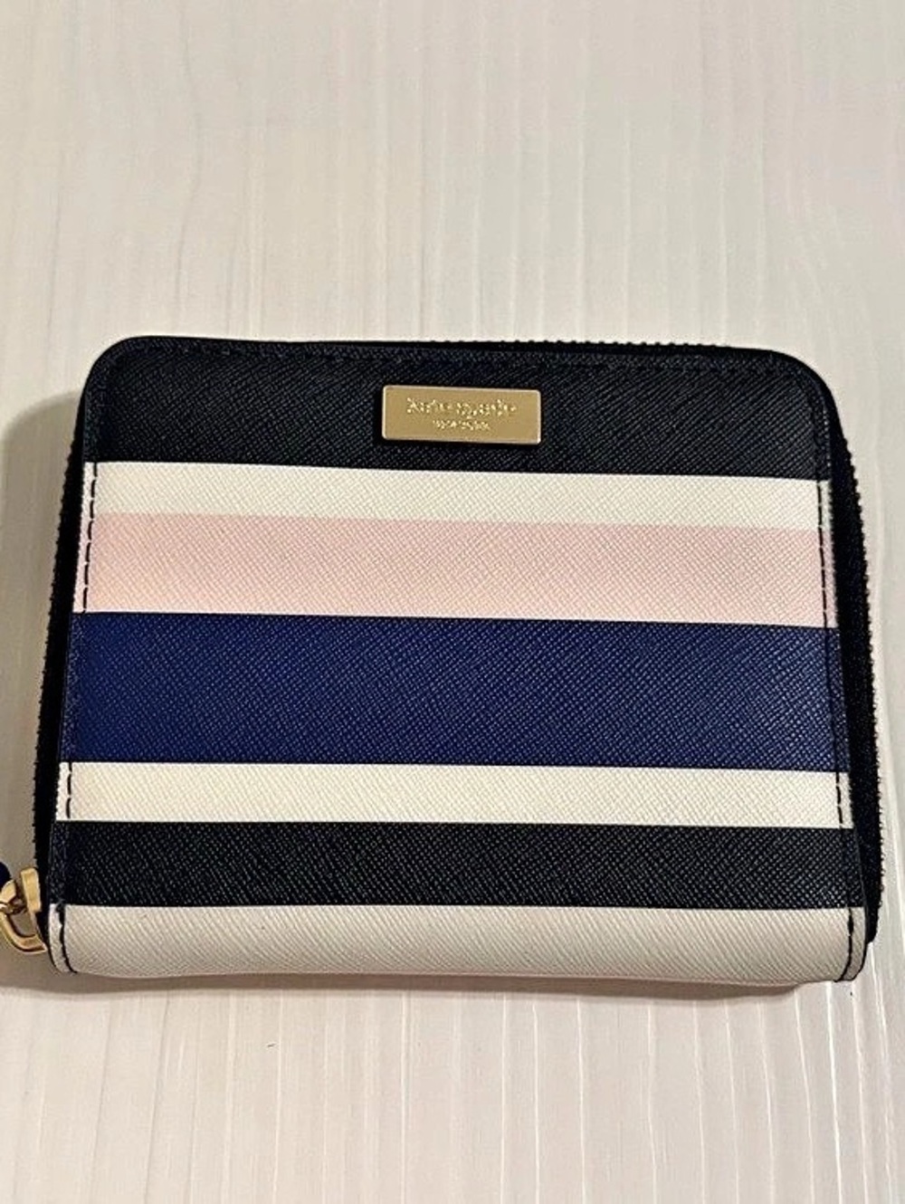 Kate Spade Striped Zip-Around Wallet